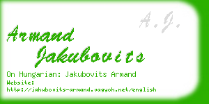 armand jakubovits business card